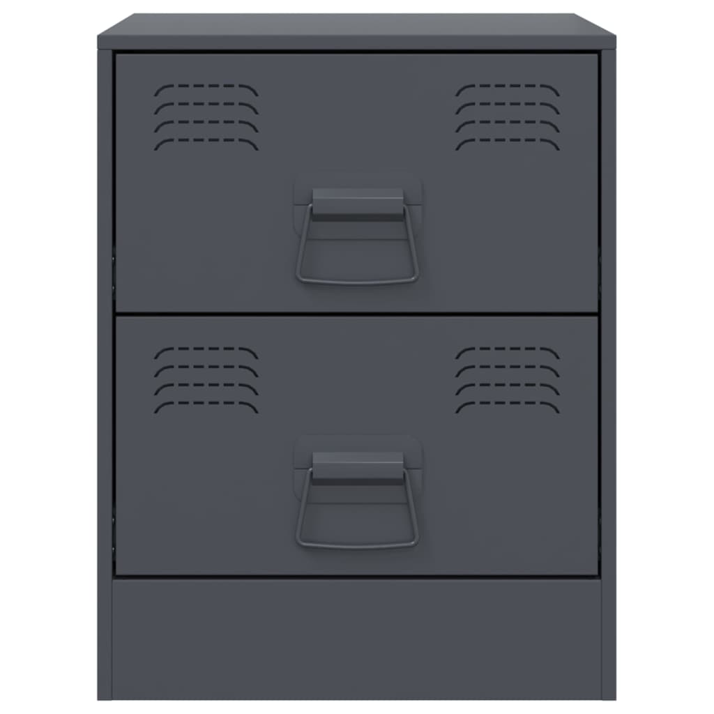 Nattbord 2 stk antrasitt 34,5x39x44 cm stål