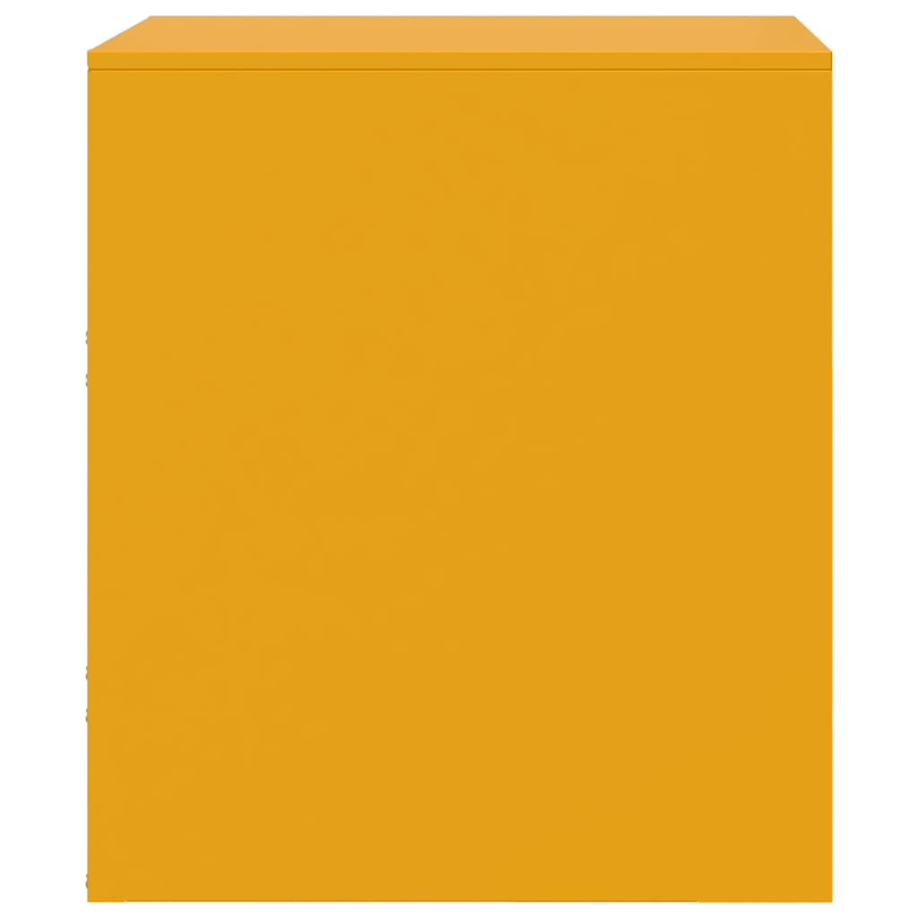 Nattbord 2 stk gul 34,5x39x44 cm stål