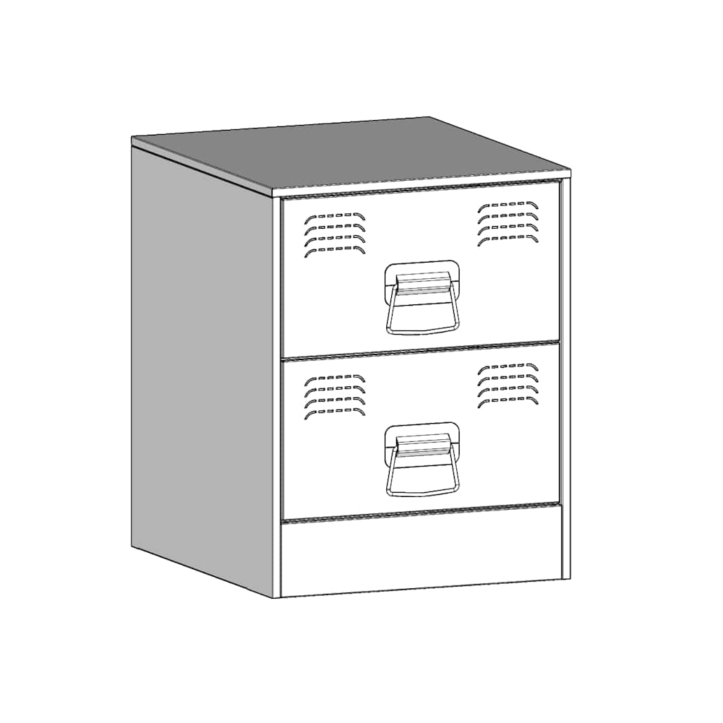 Nattbord 2 stk gul 34,5x39x44 cm stål