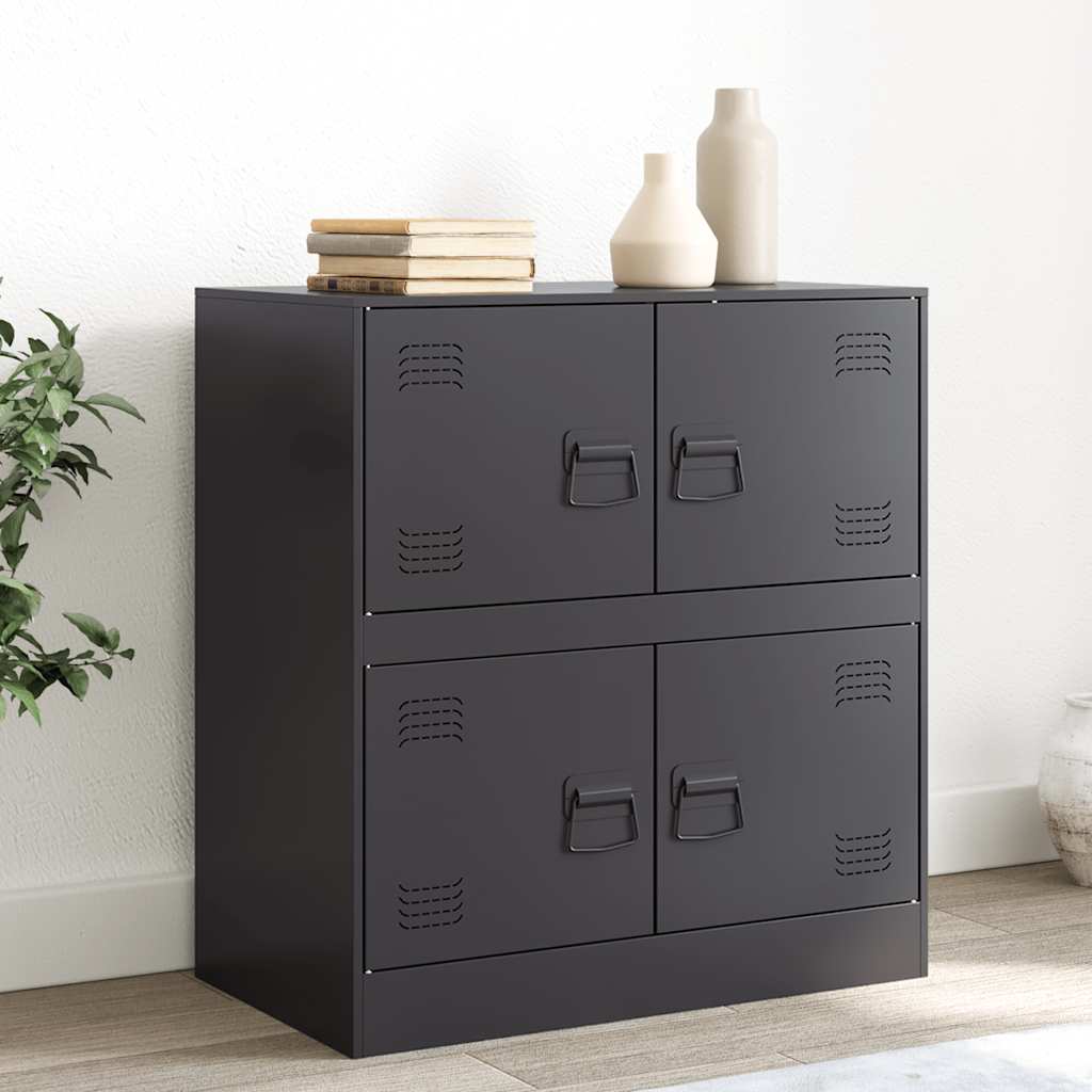 Skjenk svart 67x39x73 cm stål
