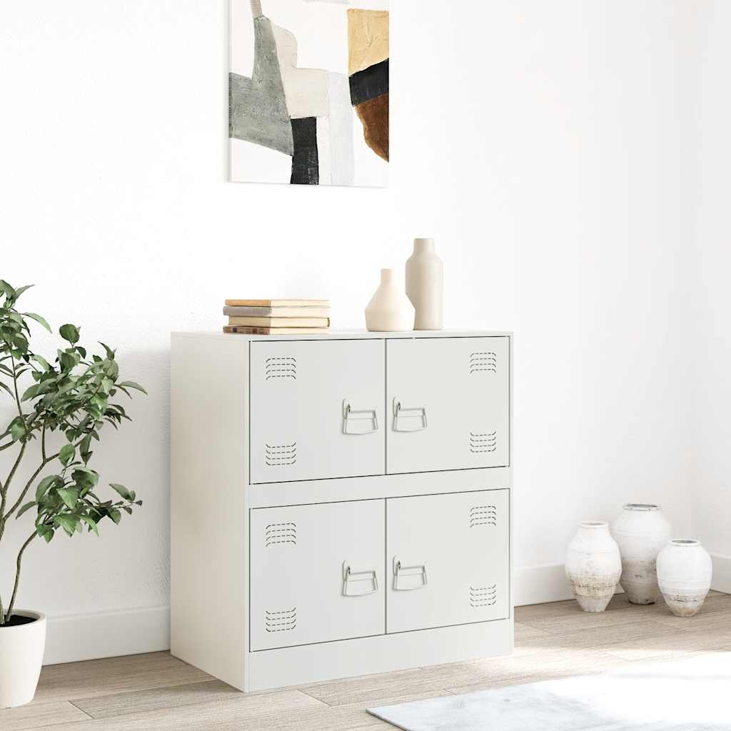 Skjenk hvit 67x39x73 cm stål
