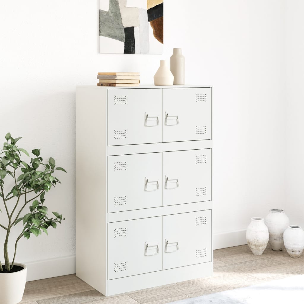 Skjenk hvit 67x39x107 cm stål