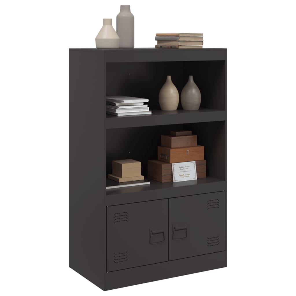 Skjenk svart 67x39x107 cm stål