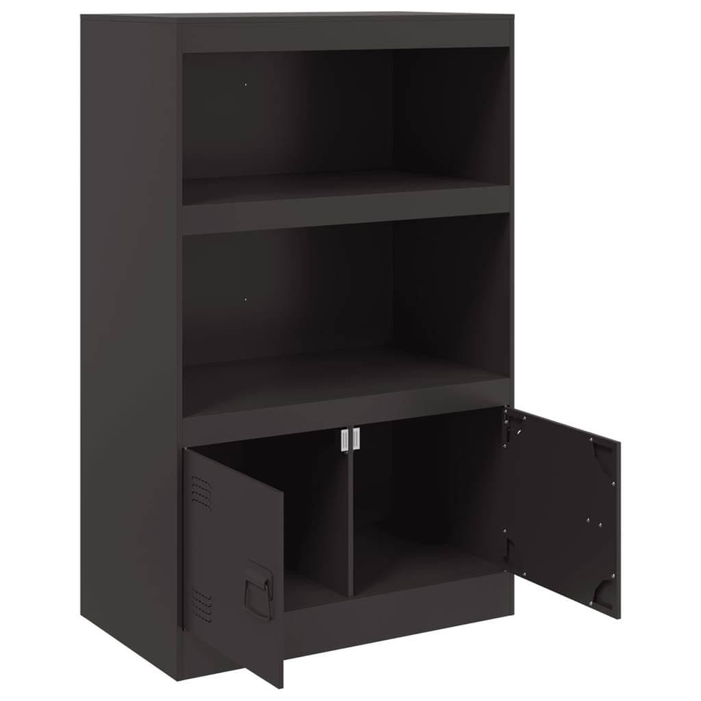 Skjenk svart 67x39x107 cm stål