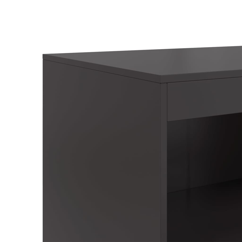 Skjenk svart 67x39x107 cm stål