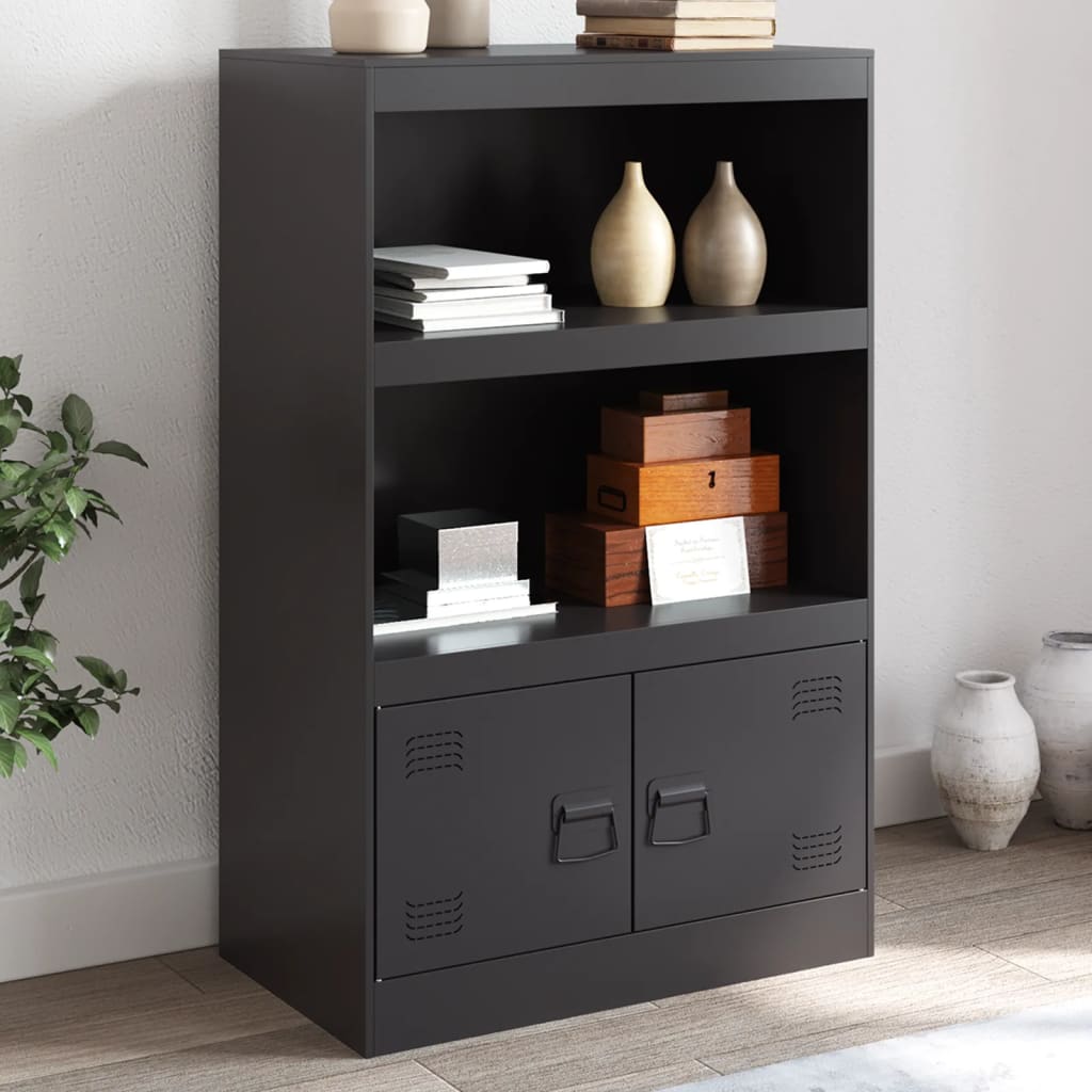 Skjenk svart 67x39x107 cm stål