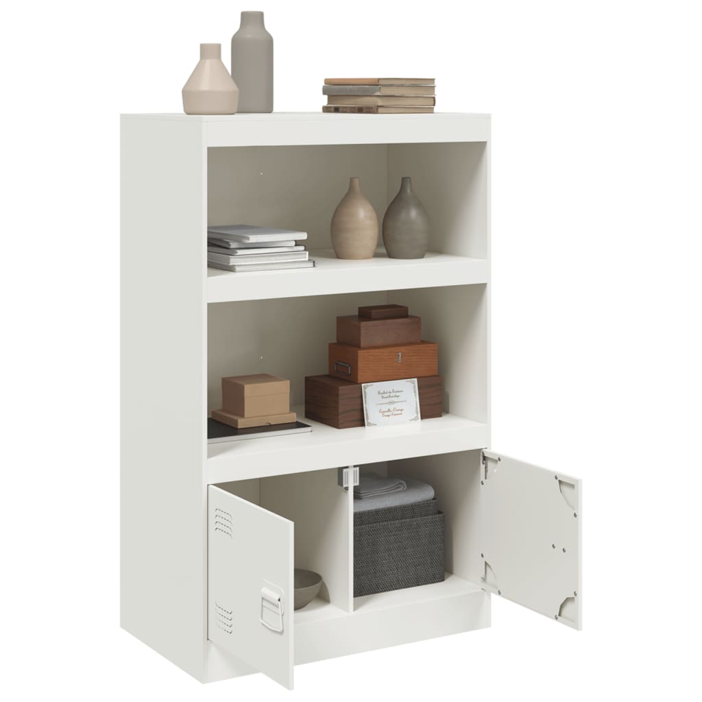 Skjenk hvit 67x39x107 cm stål