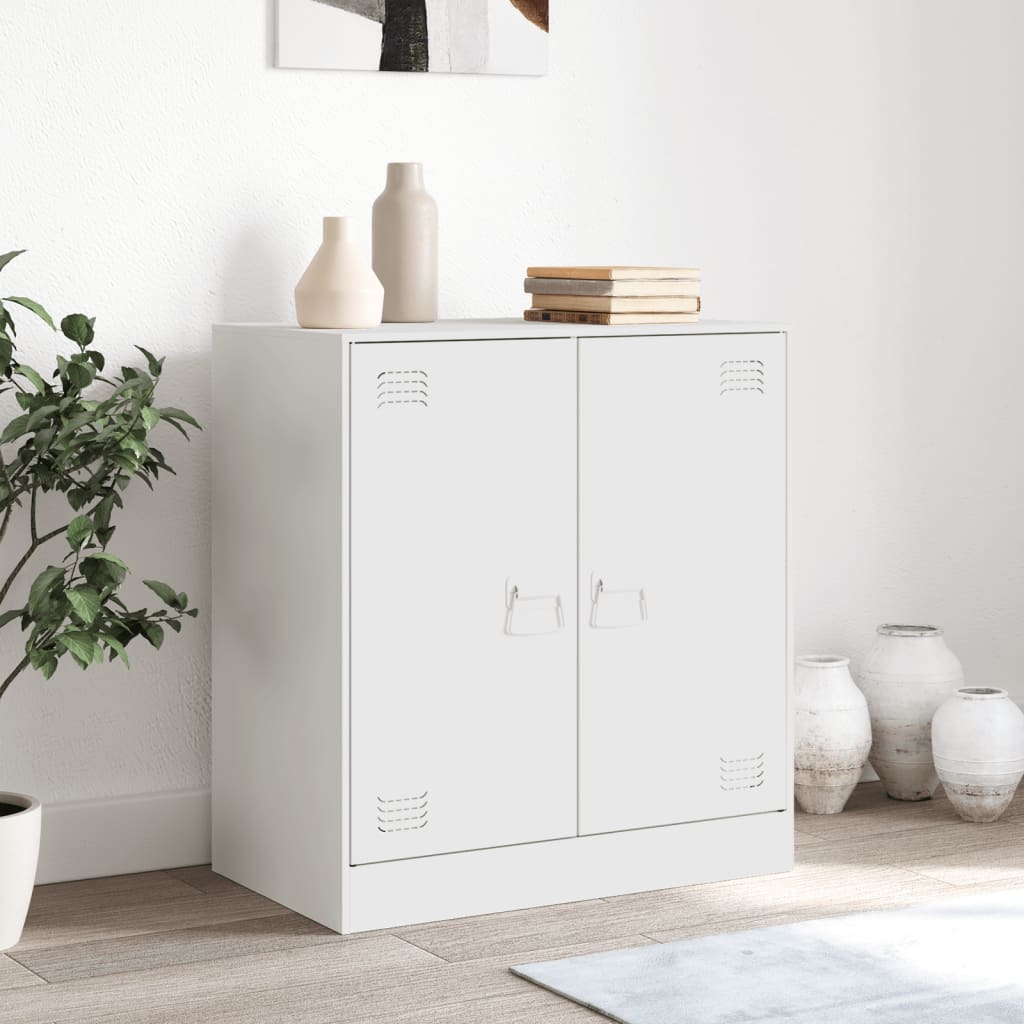 Skjenk hvit 67x39x73 cm stål
