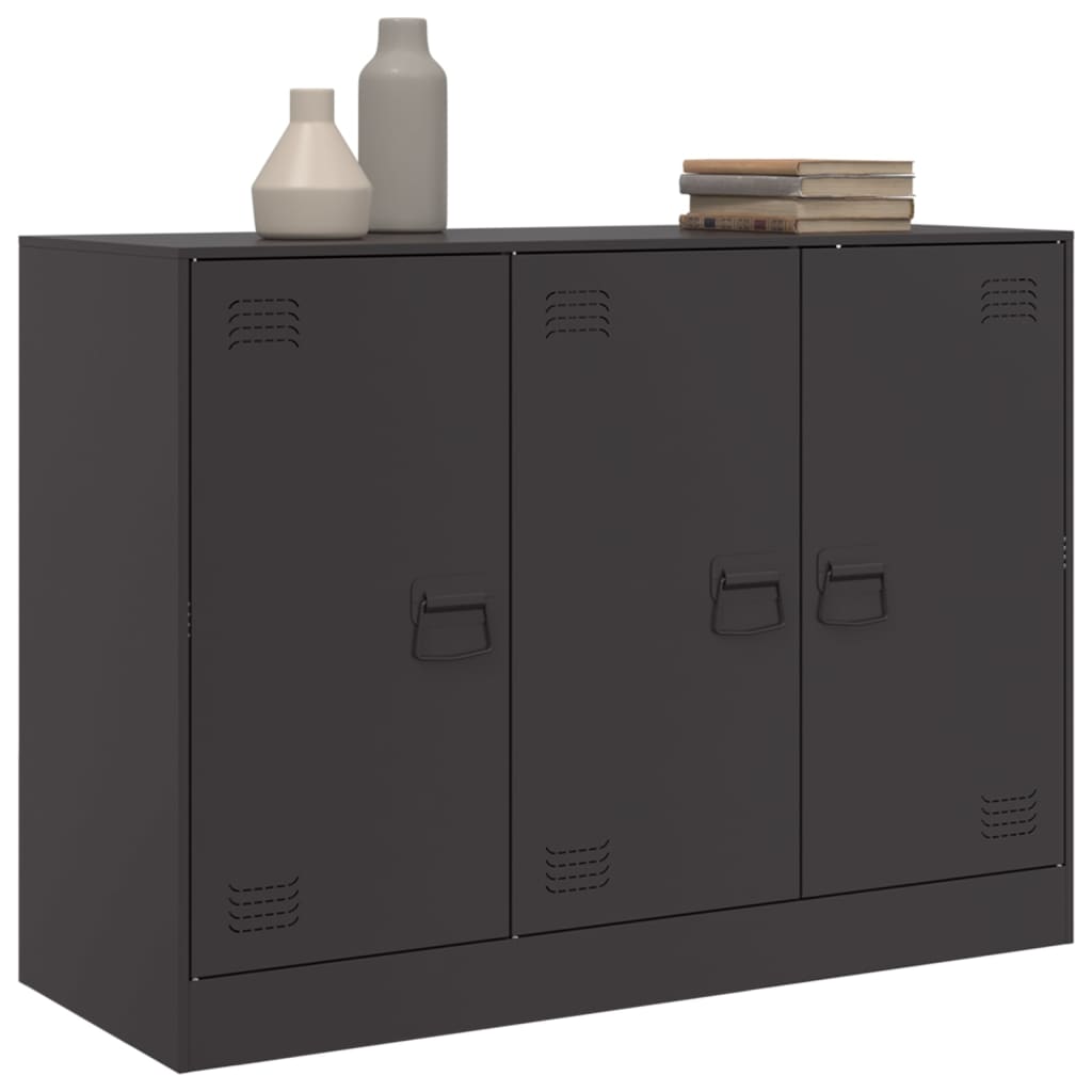 Skjenk svart 99x39x73 cm stål