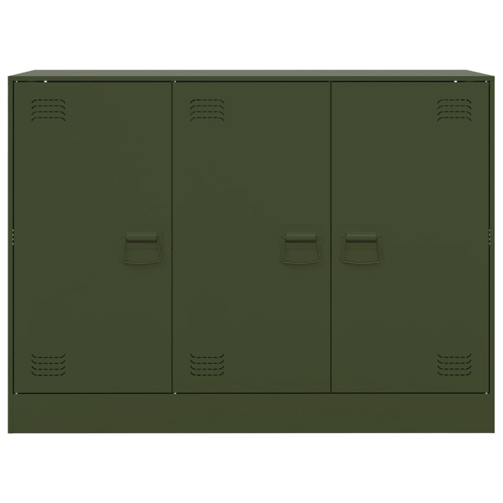 Skjenk olivengrønn 99x39x73 cm stål