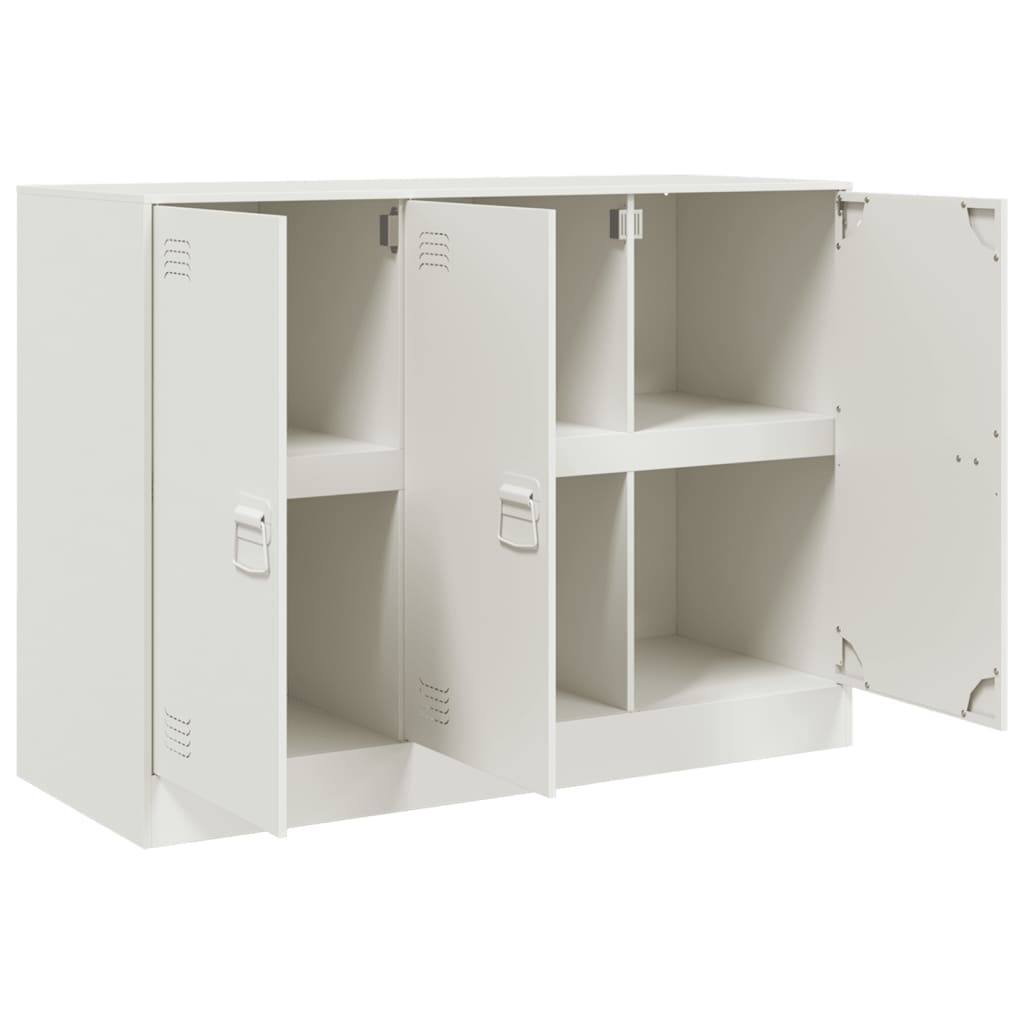 Skjenk hvit 99x39x73 cm stål