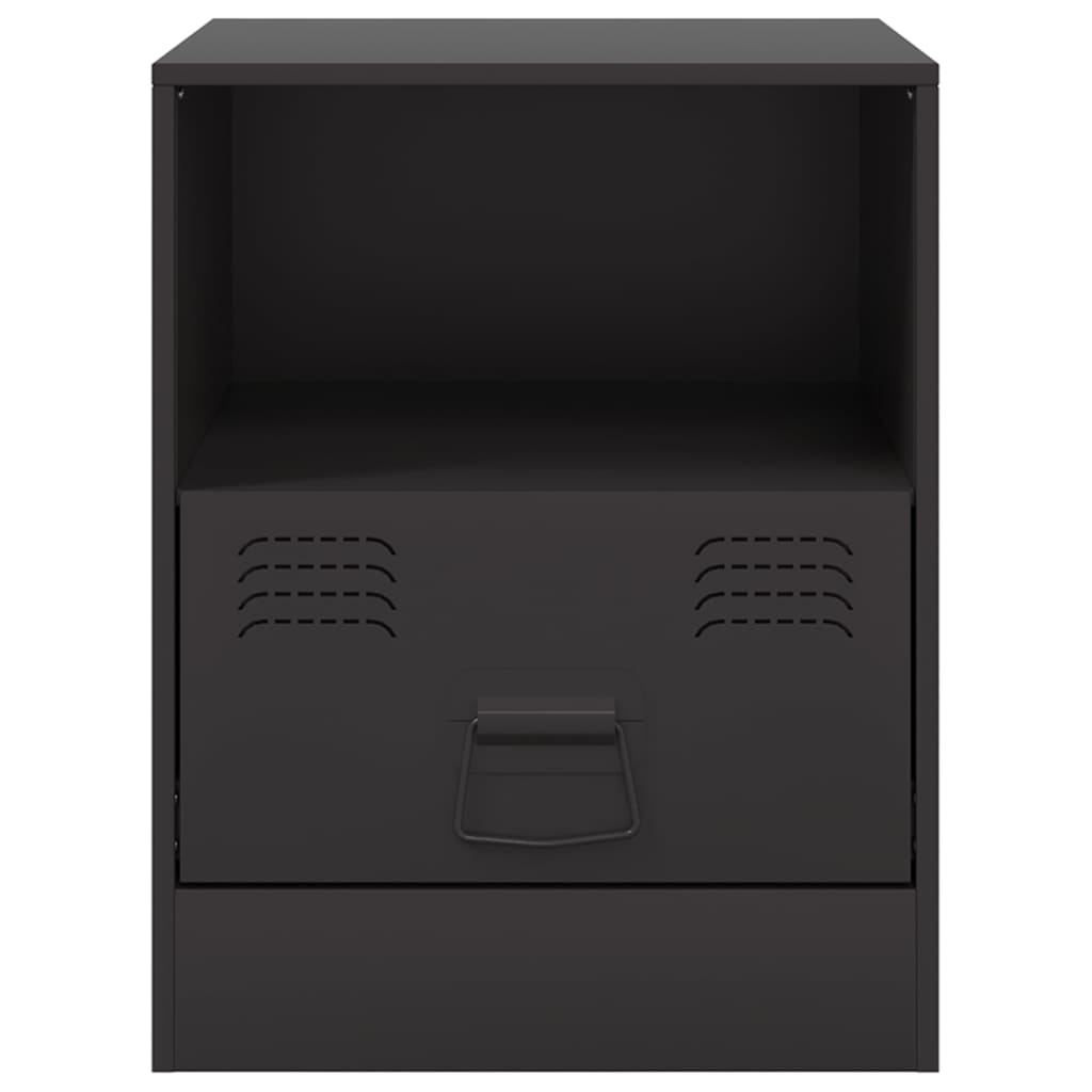 Nattbord svart 34,5x39x44 cm stål