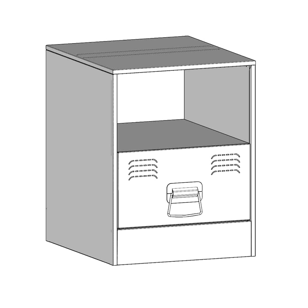 Nattbord svart 34,5x39x44 cm stål