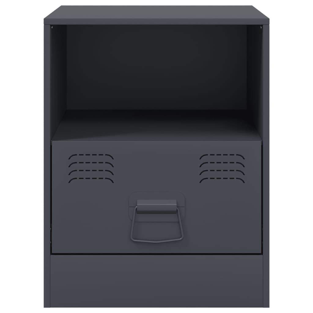 Nattbord 2 stk antrasitt 34,5x39x44 cm stål