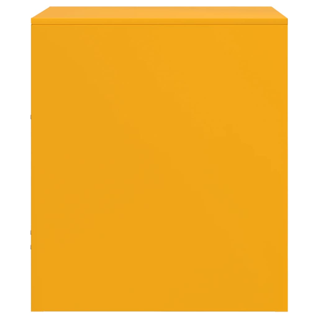 Nattbord 2 stk sennepsgul 34,5x39x44 cm stål