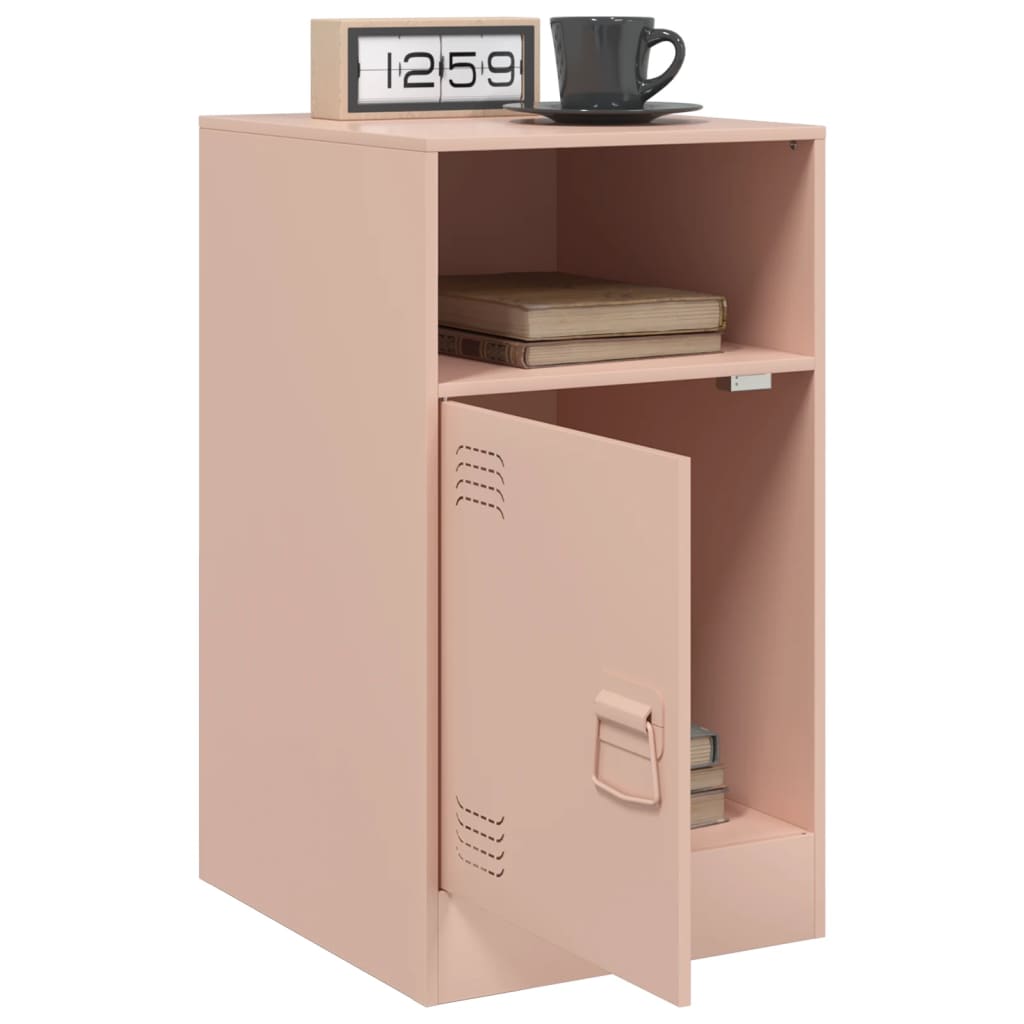 Nattbord 2 stk rosa 34,5x39x62 cm stål