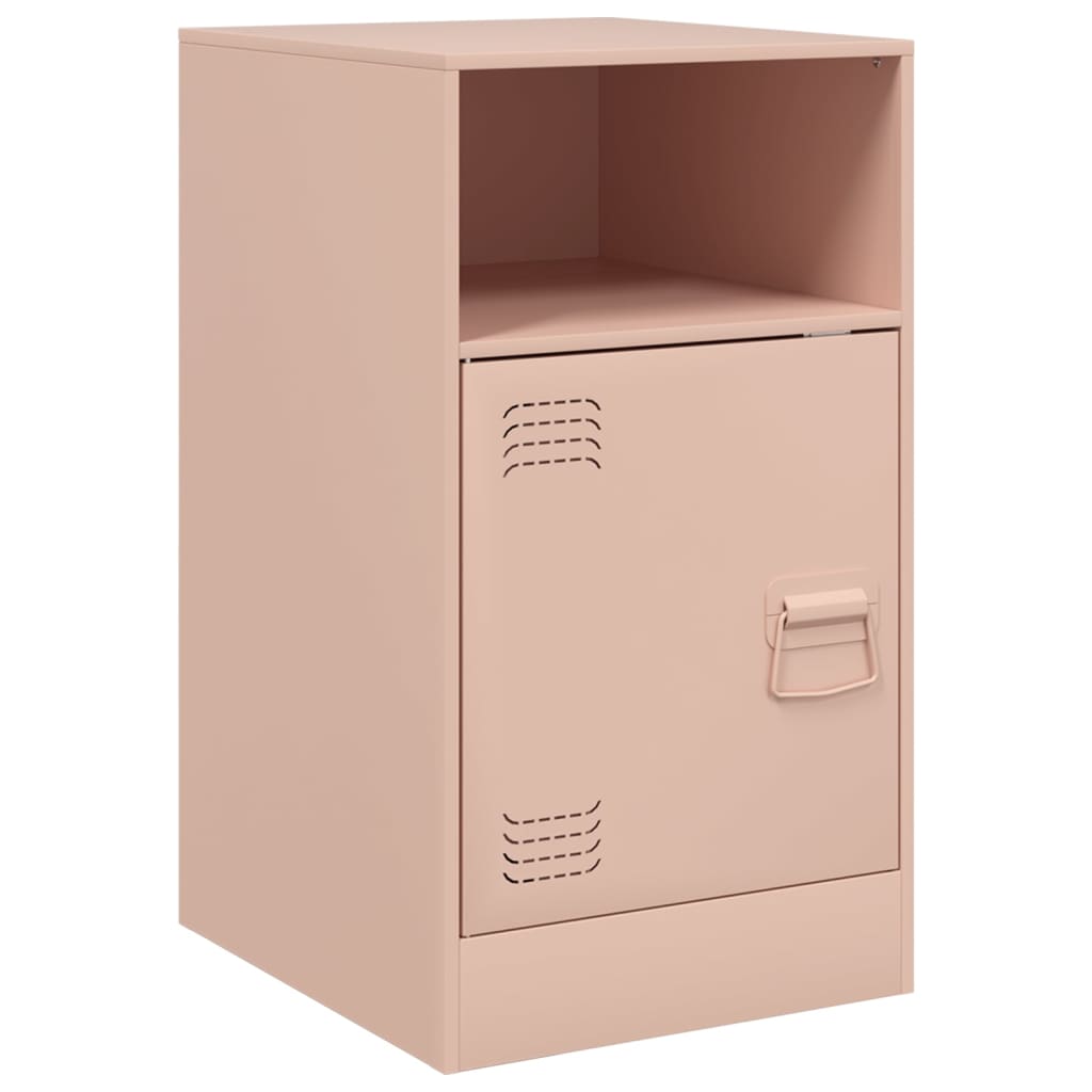 Nattbord 2 stk rosa 34,5x39x62 cm stål