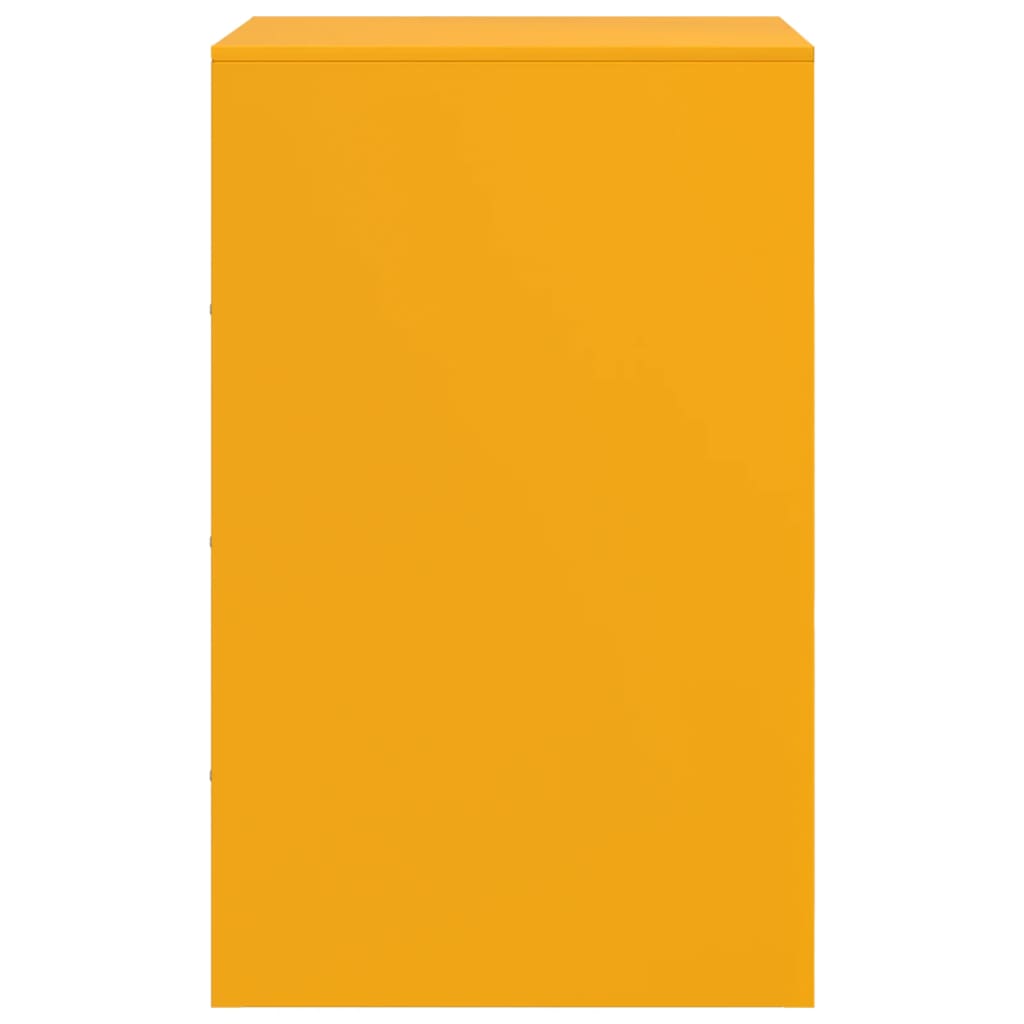 Nattbord 2 stk sennepsgul 34,5x39x62 cm stål