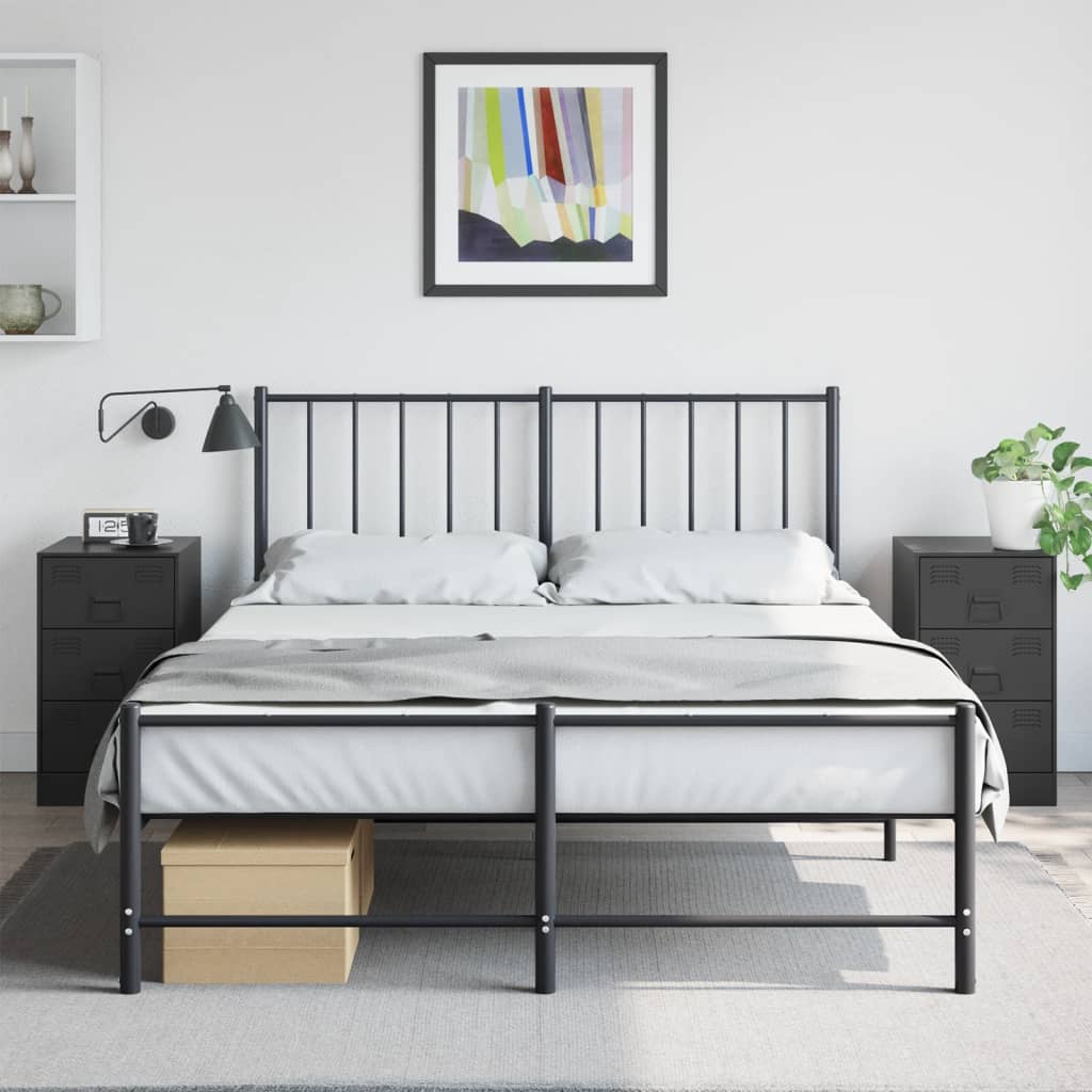 Nattbord 2 stk svart 34,5x39x62 cm stål