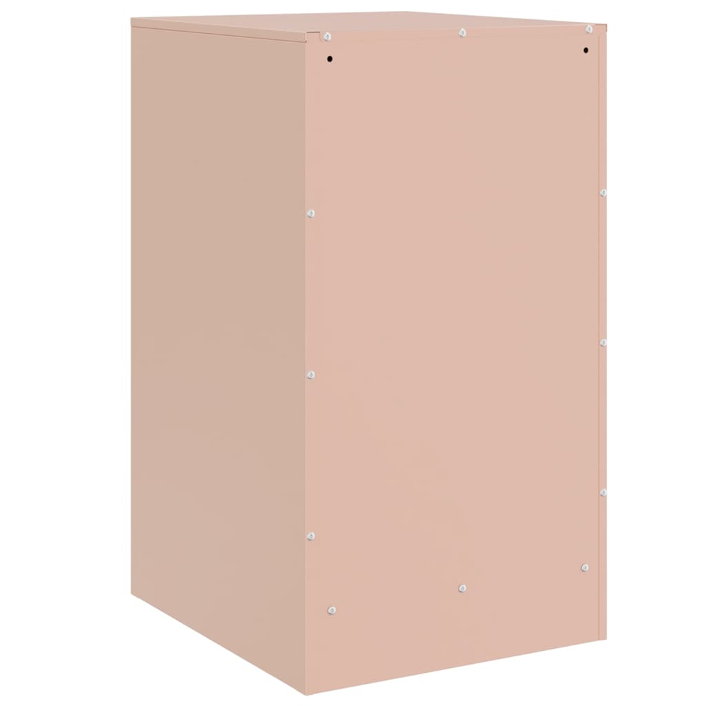 Nattbord 2 stk rosa 34,5x39x62 cm stål