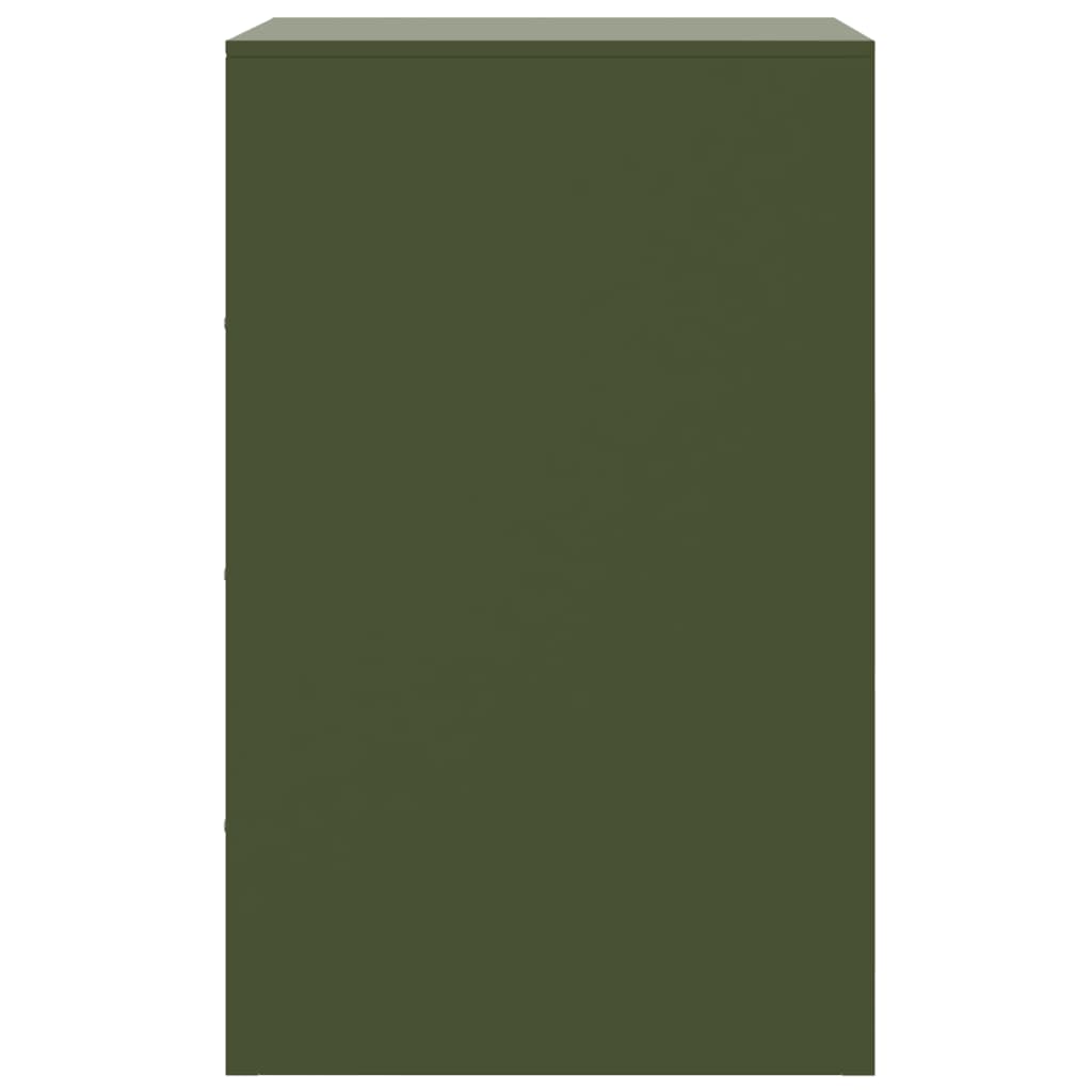 Nattbord 2 stk olivengrønn 34,5x39x62 cm stål
