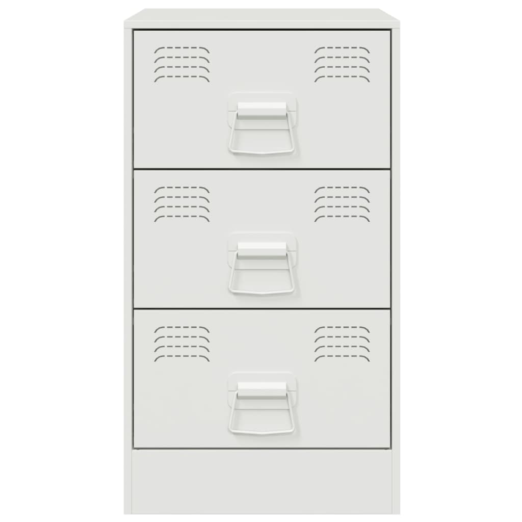 Nattbord 2 stk hvit 34,5x39x62 cm stål