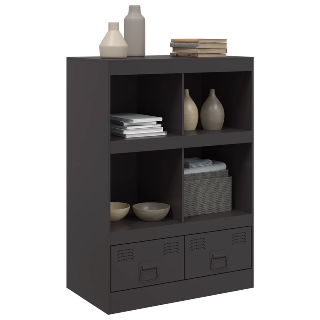 Highboard svart 67x39x95 cm stål