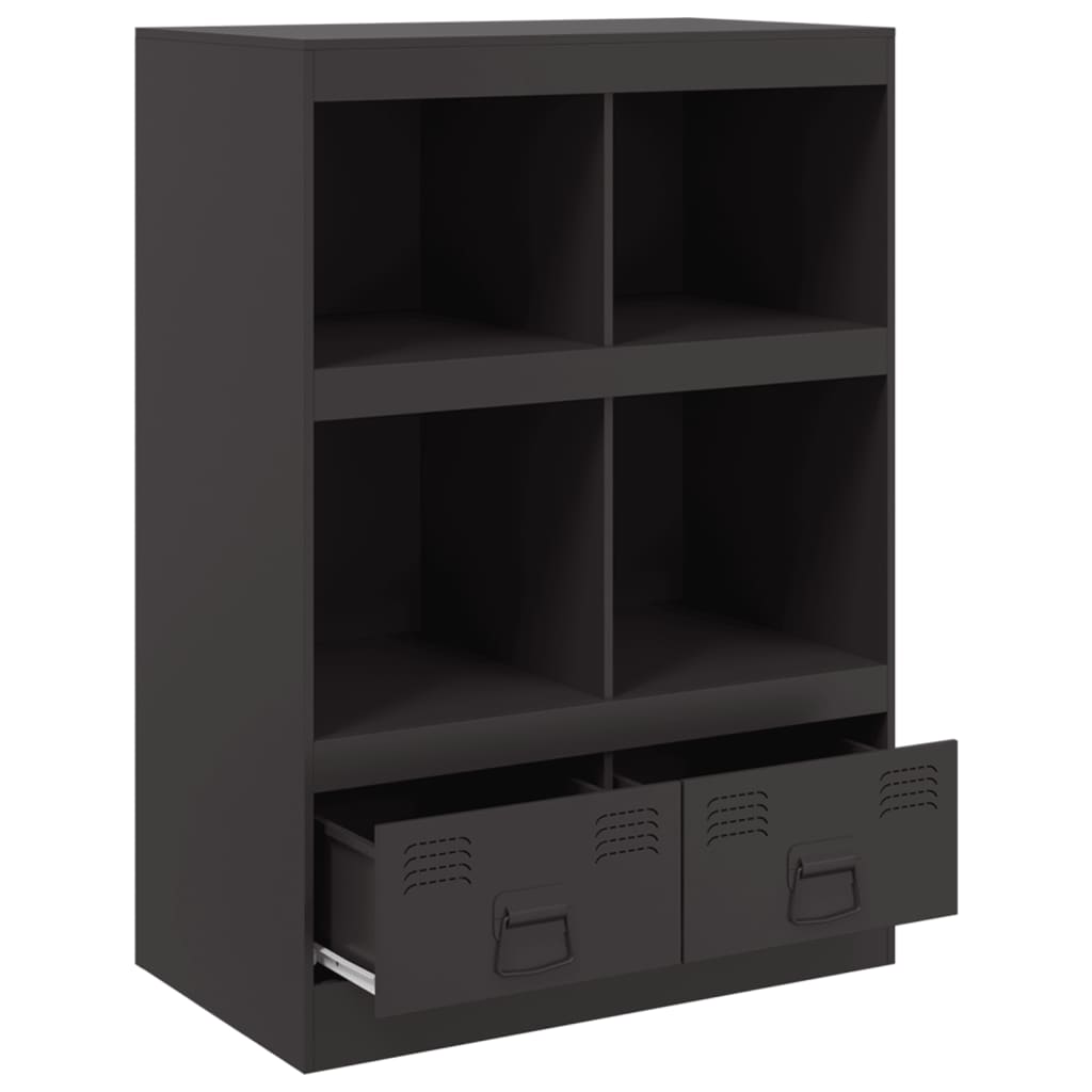 Highboard svart 67x39x95 cm stål