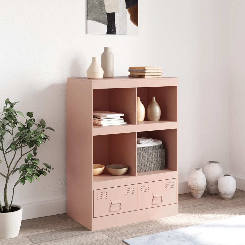 Highboard rosa 67x39x95 cm stål