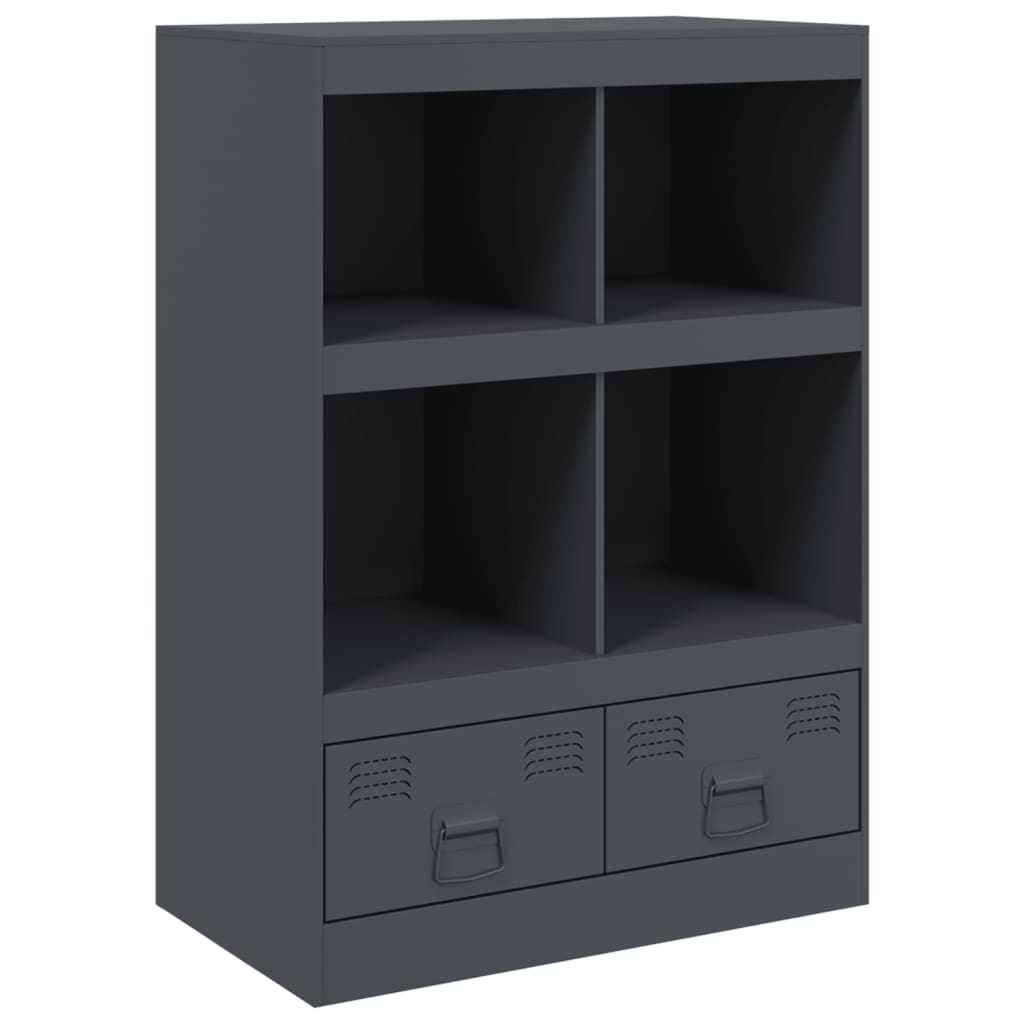 Highboard antrasitt 67x39x95 cm stål
