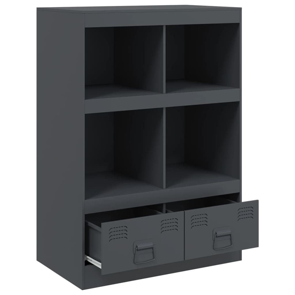 Highboard antrasitt 67x39x95 cm stål