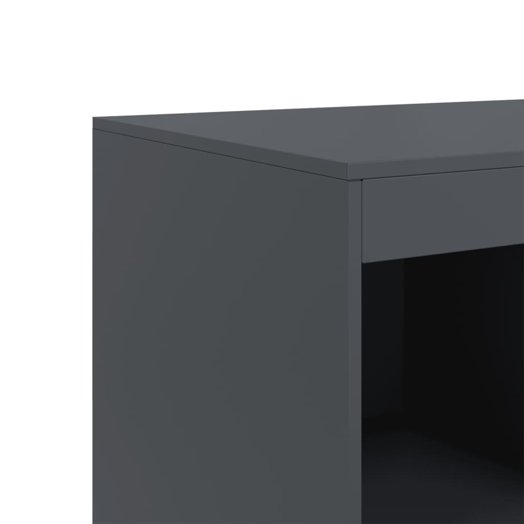 Highboard antrasitt 67x39x95 cm stål