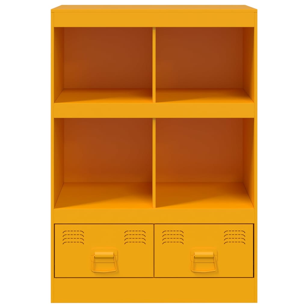 Highboard sennepsgul 67x39x95 cm stål