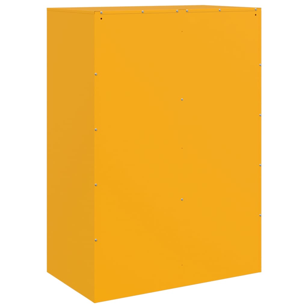 Highboard sennepsgul 67x39x95 cm stål