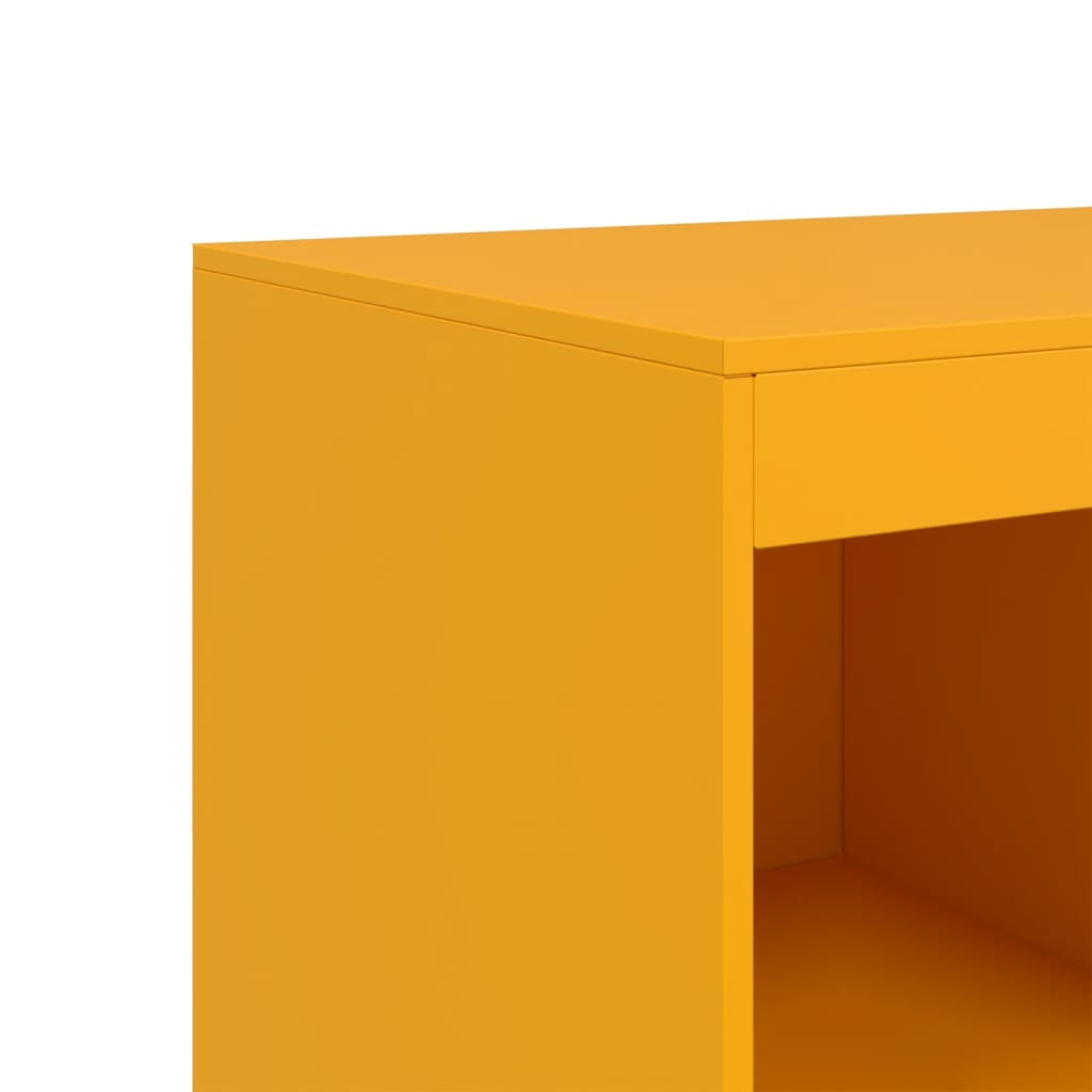 Highboard sennepsgul 67x39x95 cm stål