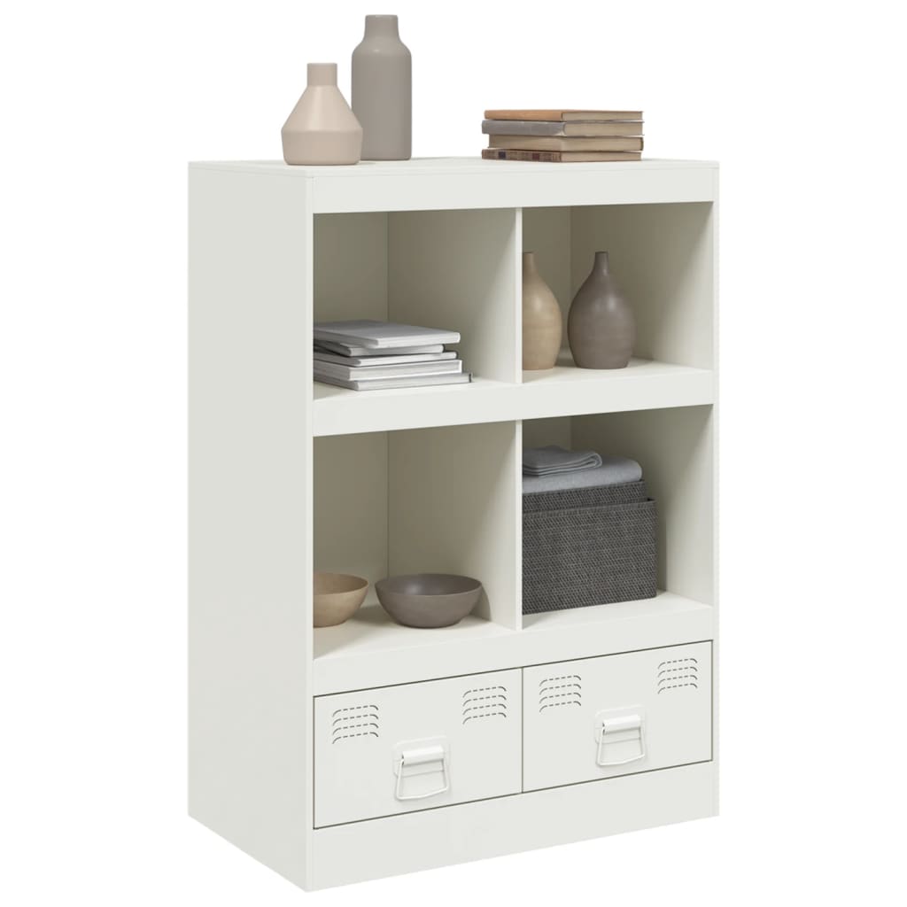 Highboard hvit 67x39x95 cm stål