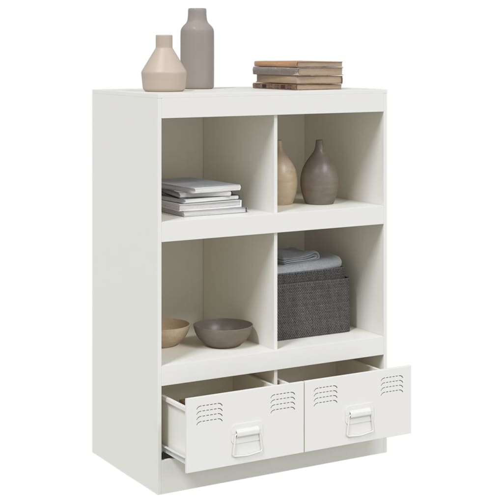 Highboard hvit 67x39x95 cm stål