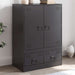 Highboard svart 67x39x95 cm stål vidaXL