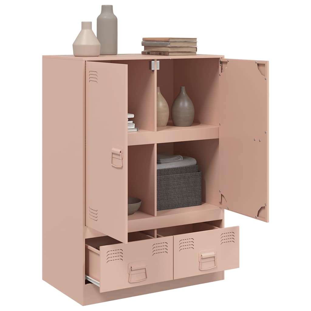 Highboard rosa 67x39x95 cm stål vidaXL