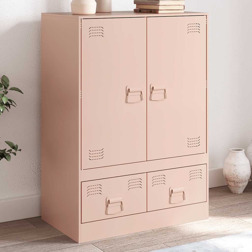 Highboard rosa 67x39x95 cm stål vidaXL