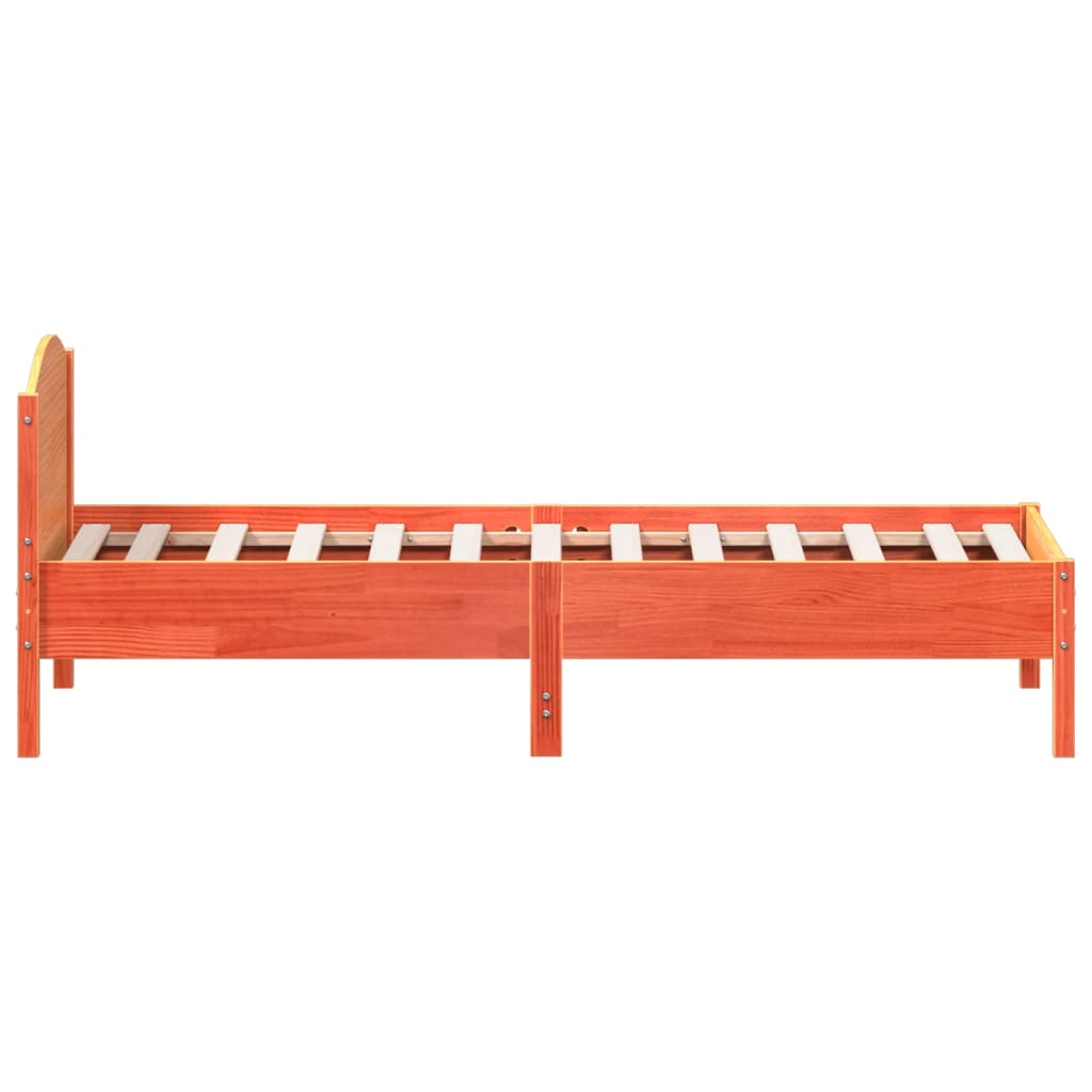 Sengeramme uten madrass voksbrun 90x190 cm heltre furu