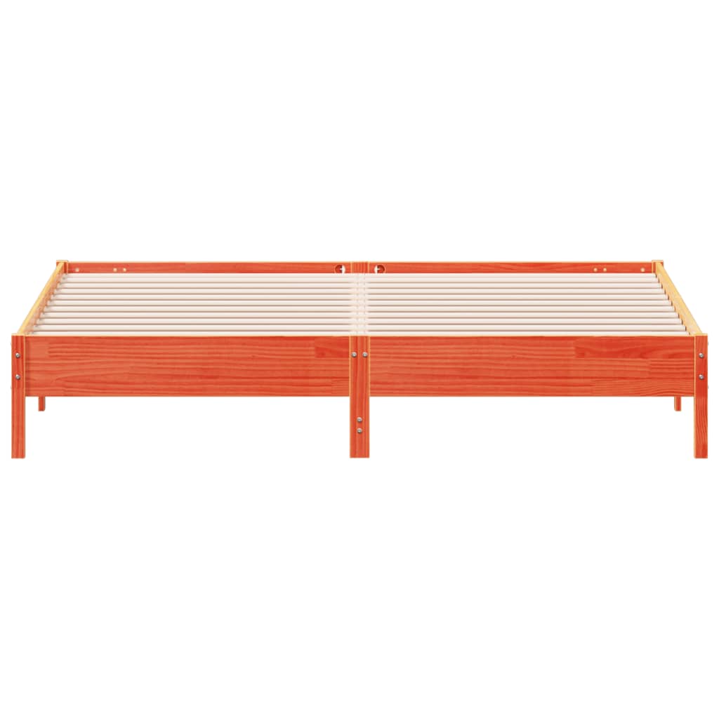 Sengeramme uten madrass voksbrun 200x200 cm heltre furu