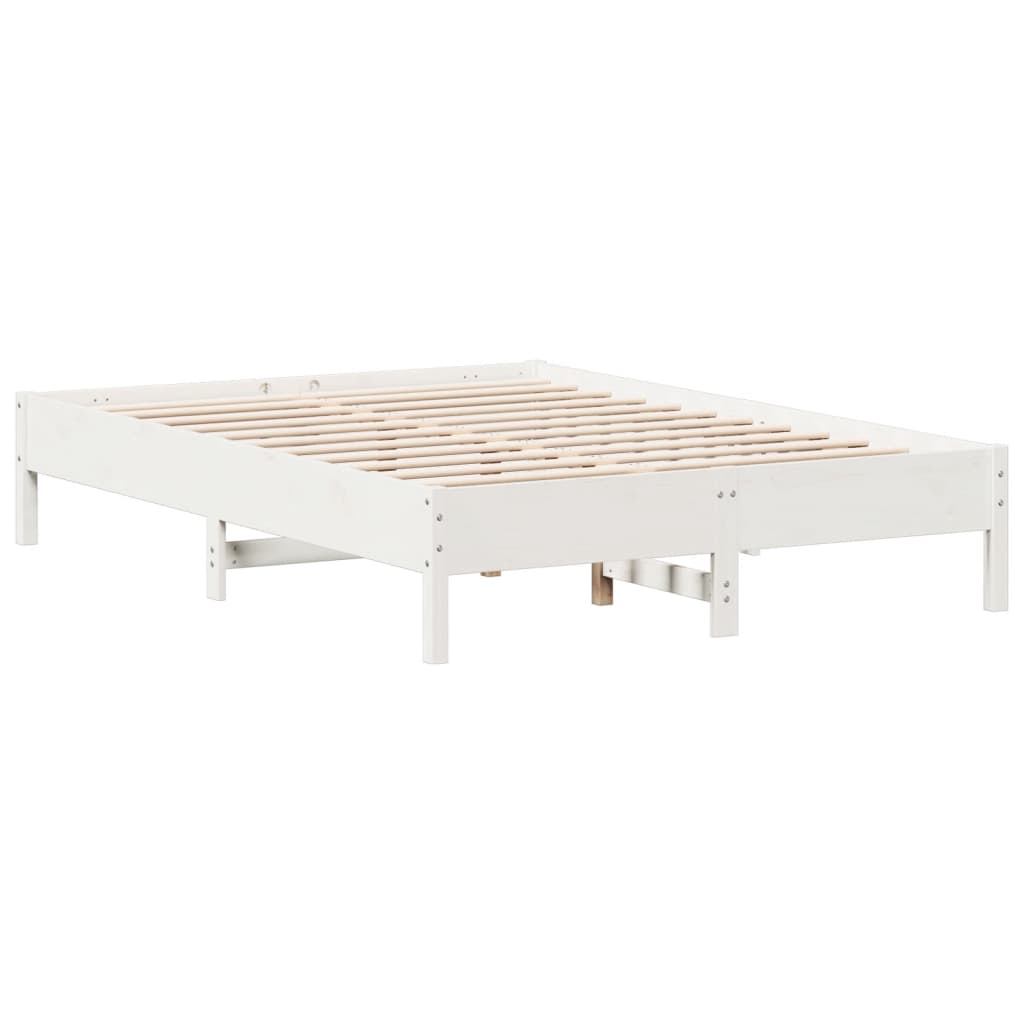 Sengeramme uten madrass hvit 150x200 cm heltre furu