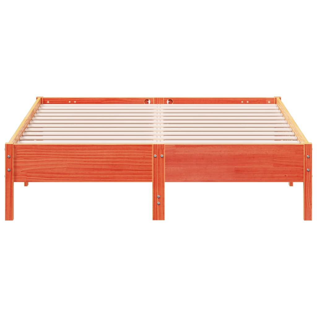 Sengeramme uten madrass voksbrun 140x200 cm heltre furu