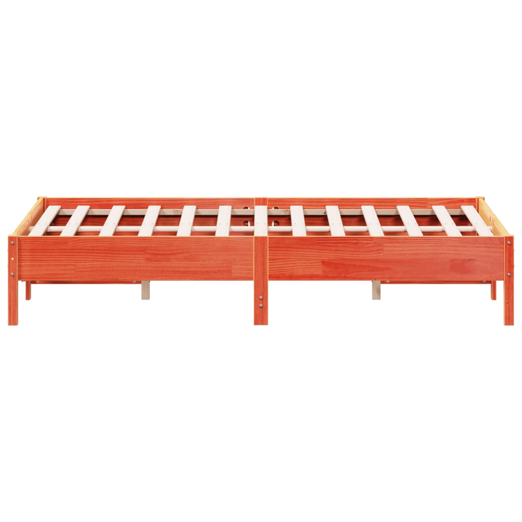 Sengeramme uten madrass voksbrun 120x200 cm heltre furu
