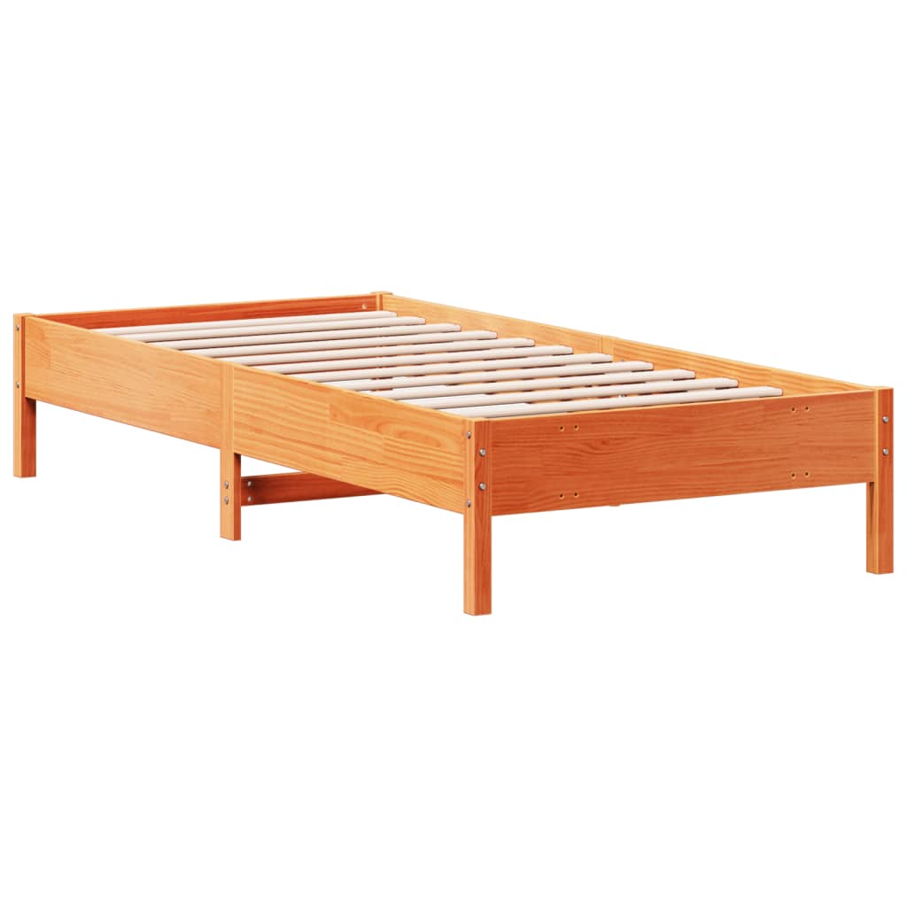 Sengeramme uten madrass voksbrun 90x200 cm heltre furu