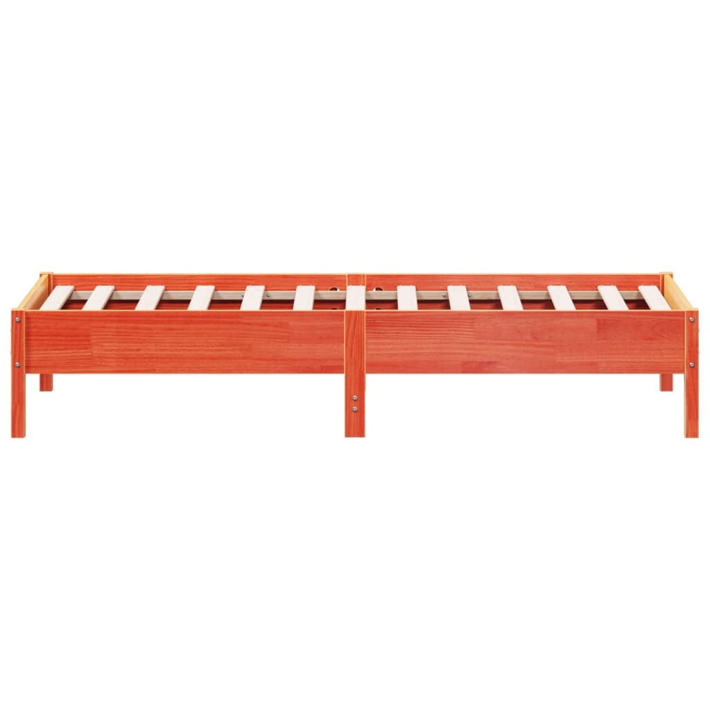 Sengeramme uten madrass voksbrun 90x190 cm heltre furu