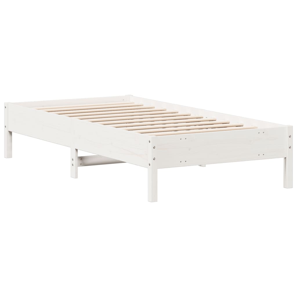 Sengeramme uten madrass hvit 75x190 cm heltre furu