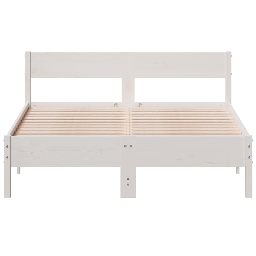 Sengeramme uten madrass hvit 160x200 cm heltre furu