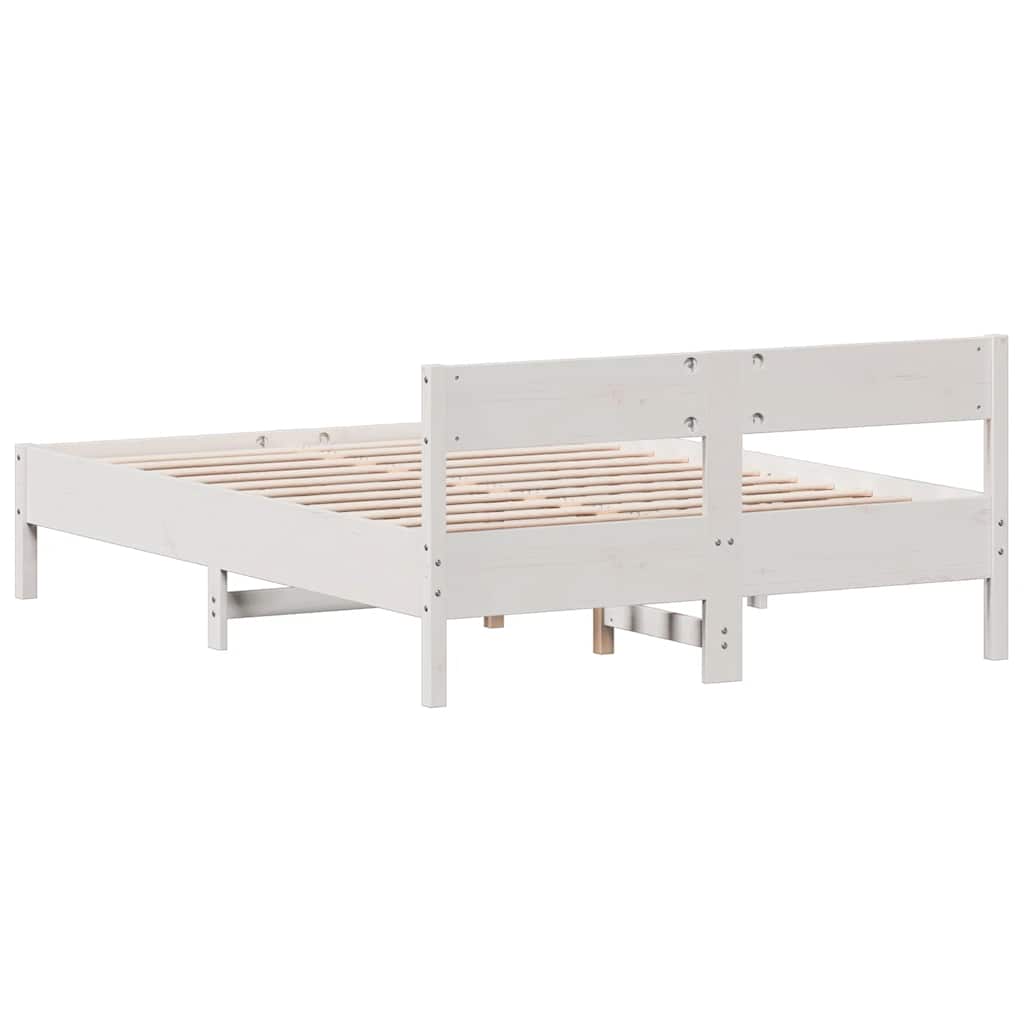 Sengeramme uten madrass hvit 150x200 cm heltre furu